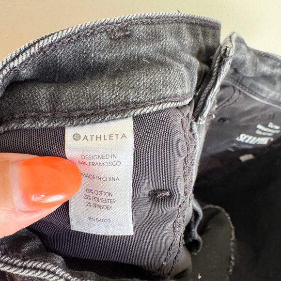 Athleta Black Grey Sculptek Skinny Jeans - Size 4 - Picture 3 of 7